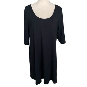 Eileen Fisher Signature Viscose Blend Dress Women Size L Minimalist Effortless